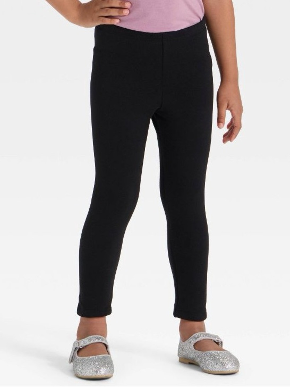 Cat & Jack Toddler Girls' Cozy Leggings - Black 2t